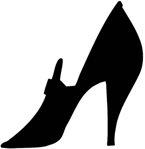 Tall spiked heel shoe vinyl sticker. Customize on line. Shoes 083-0104
